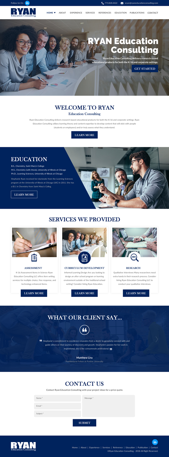 Diseño Web por rightway para Ryan Education Consulting LLC | Diseño #20147961