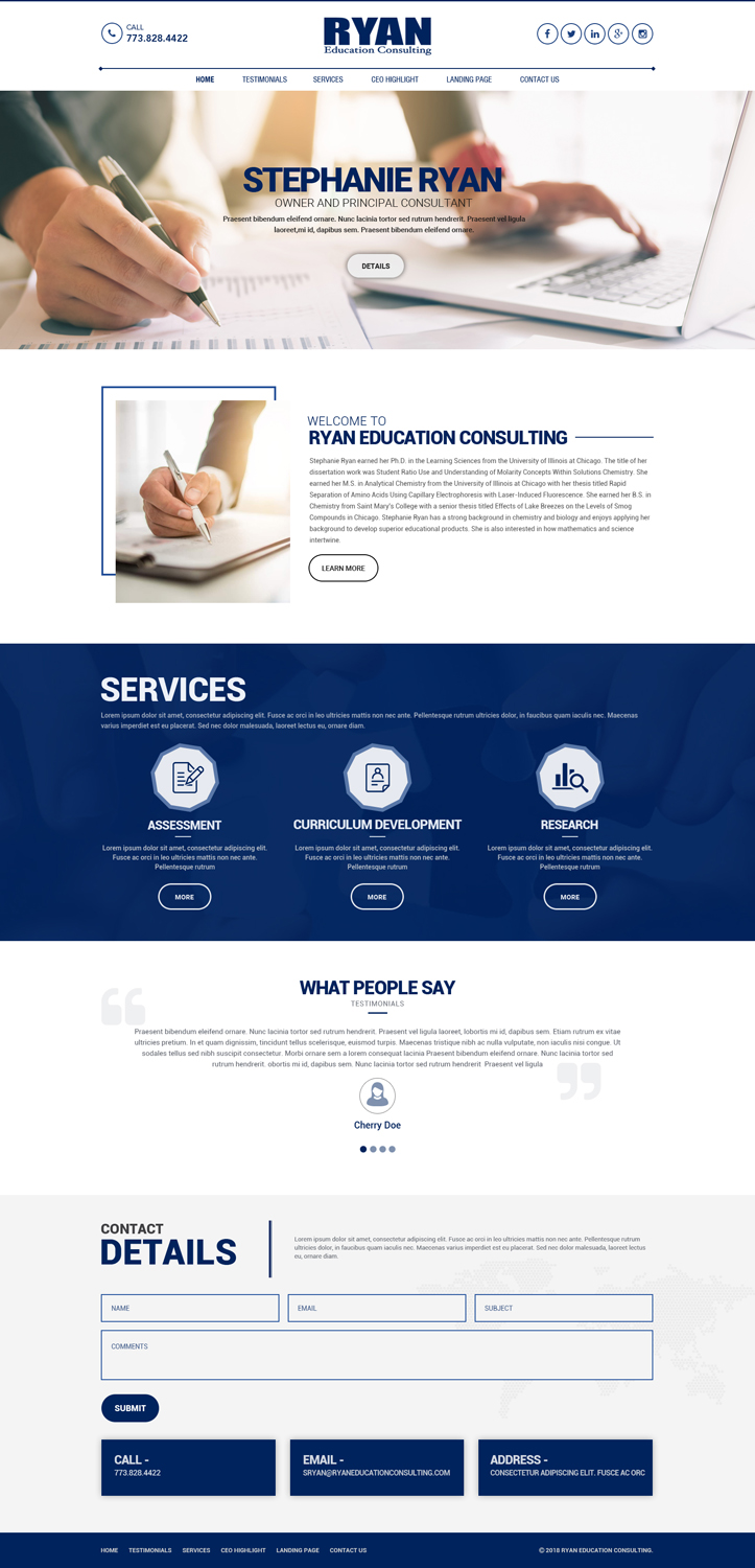 Diseño Web por Dream Logo Design para Ryan Education Consulting LLC | Diseño #20170261