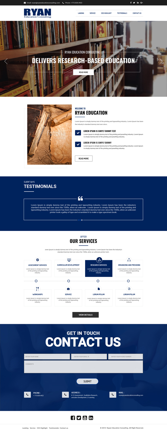 Web Design par Dream Logo Design pour Ryan Education Consulting LLC | Design #20182321