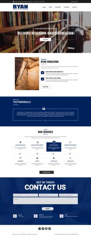 Web Design by Dream Logo Design for Ryan Education Consulting LLC | Design: #20182321