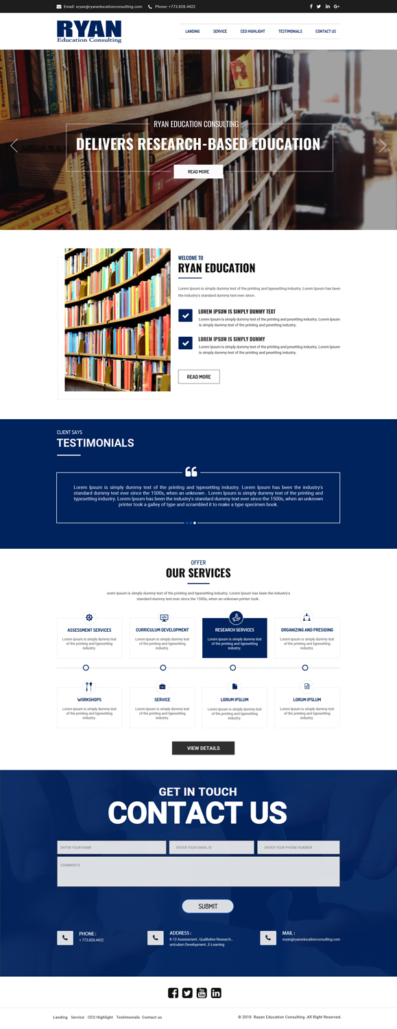 Diseño Web por Dream Logo Design para Ryan Education Consulting LLC | Diseño #20203031