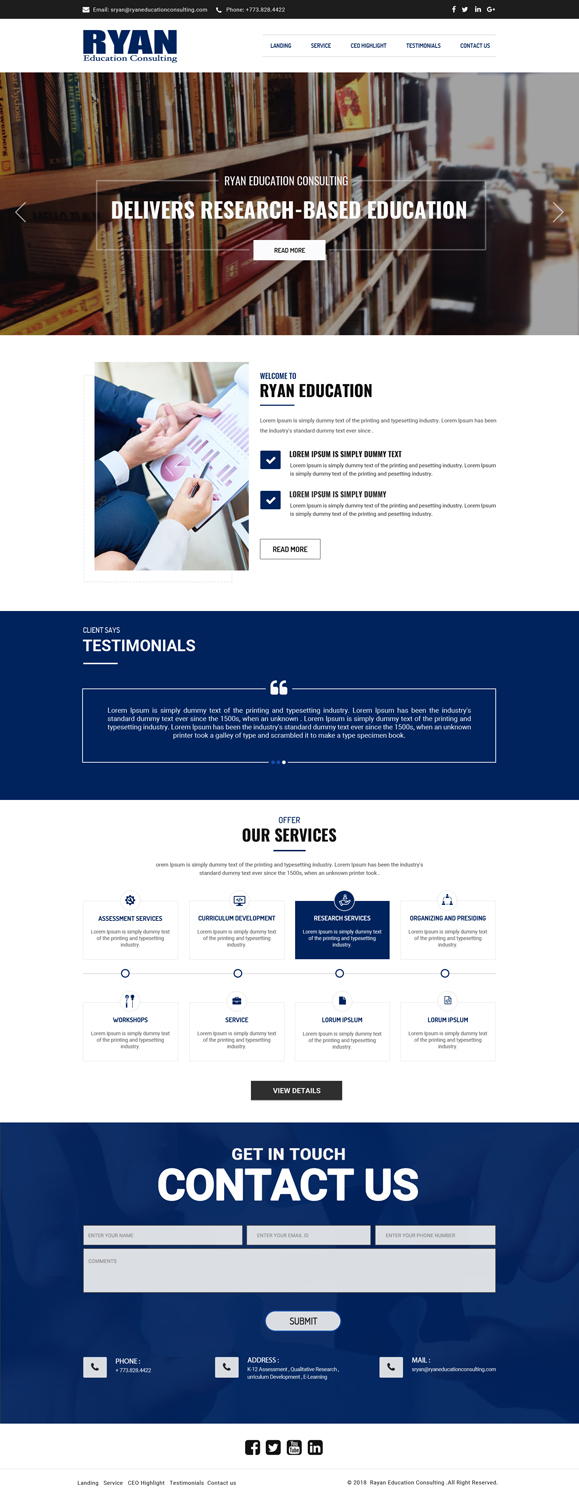 Web Design par Dream Logo Design pour Ryan Education Consulting LLC | Design #20230767