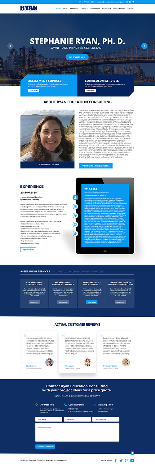 Web Design by lemosys infotech for Ryan Education Consulting LLC | Design #20153688
