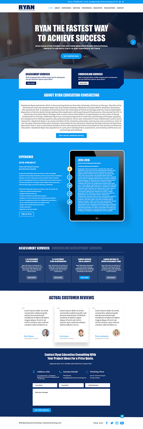 Web Design par lemosys infotech pour Ryan Education Consulting LLC | Design #20200797