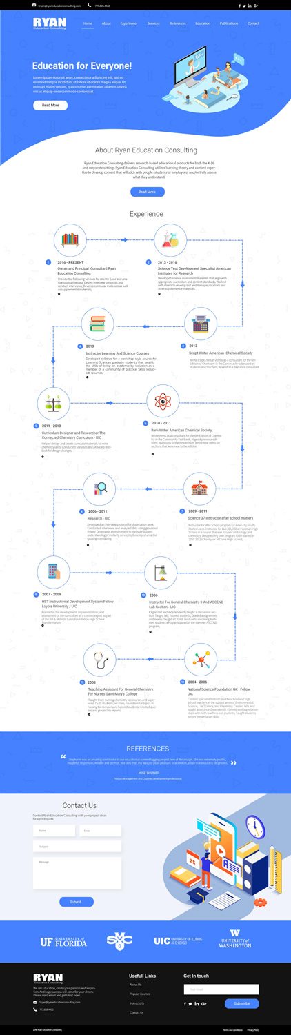 Web Design par Whipple Web Design pour Ryan Education Consulting LLC | Design #20215590