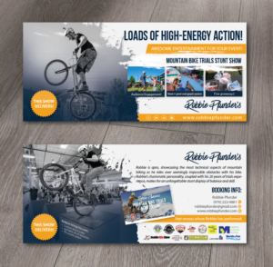 Promotional Postcard for Mountain Bike Stunt Show | Postcard Design by alex989