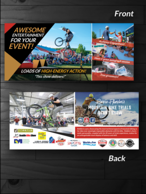 Promotional Postcard for Mountain Bike Stunt Show | Postcard Design by innovative earth
