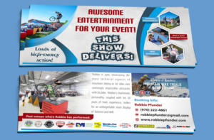 Promotional Postcard for Mountain Bike Stunt Show | Postcard Design by Petter Goms