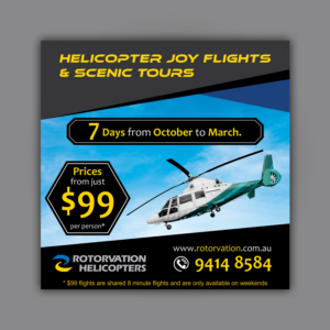 Helicopter scenic /Charter company | Signage Design by ecorokerz