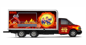 BBQ Food Truck Wrap for a big player in a small town. | Graphic Design by Maestroto