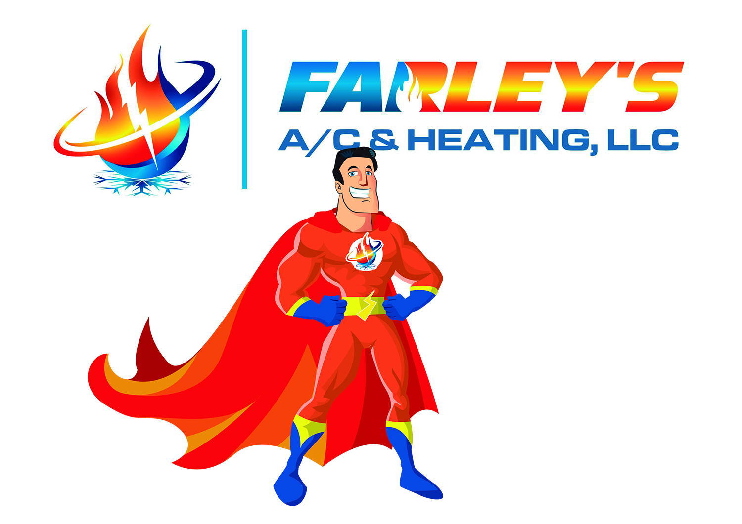 Mascot Design by nanocb72 for Farley's A/C & Heating, LLC | Design #20171954