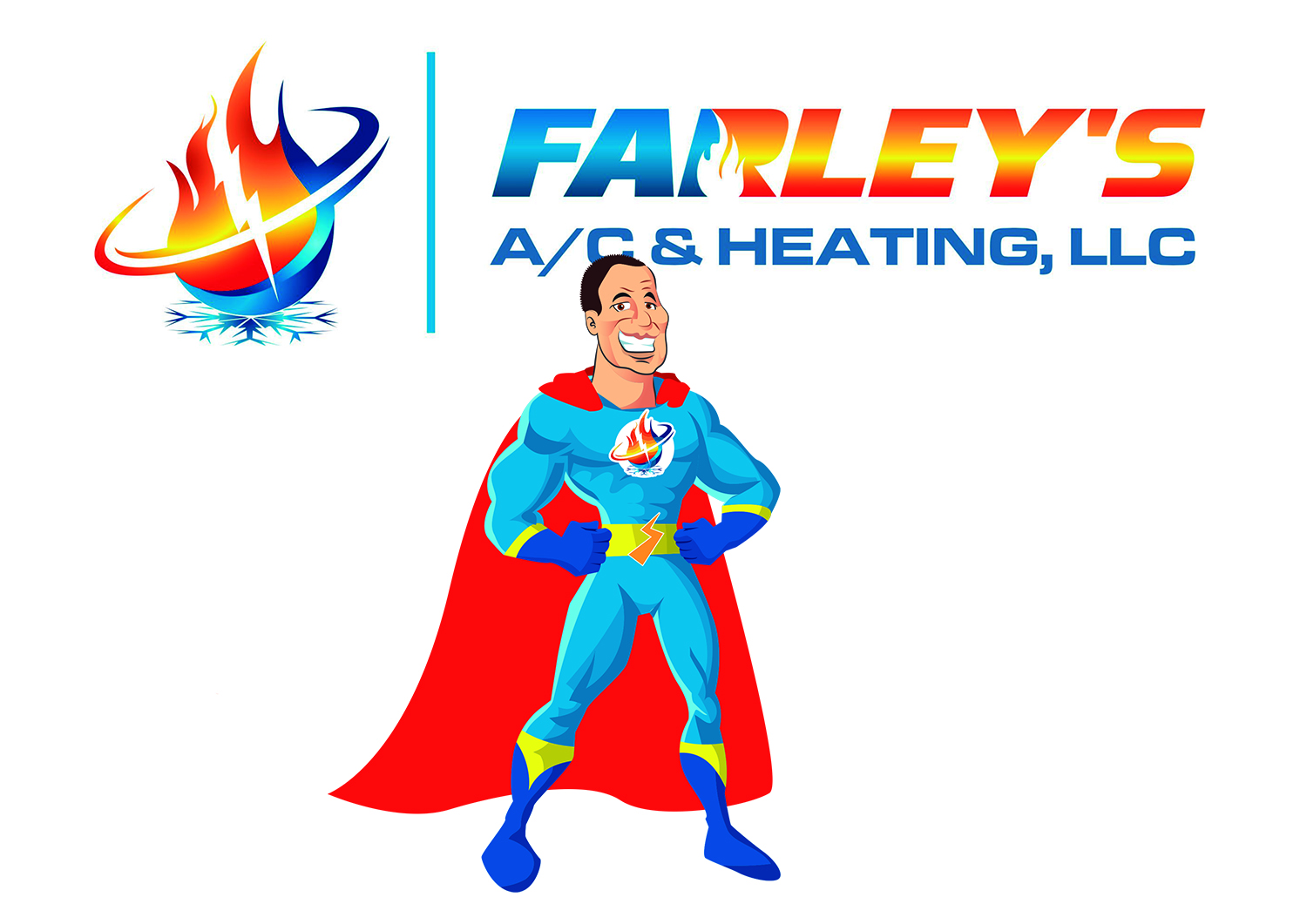 Mascot Design by nanocb72 for Farley's A/C & Heating, LLC | Design #20193503