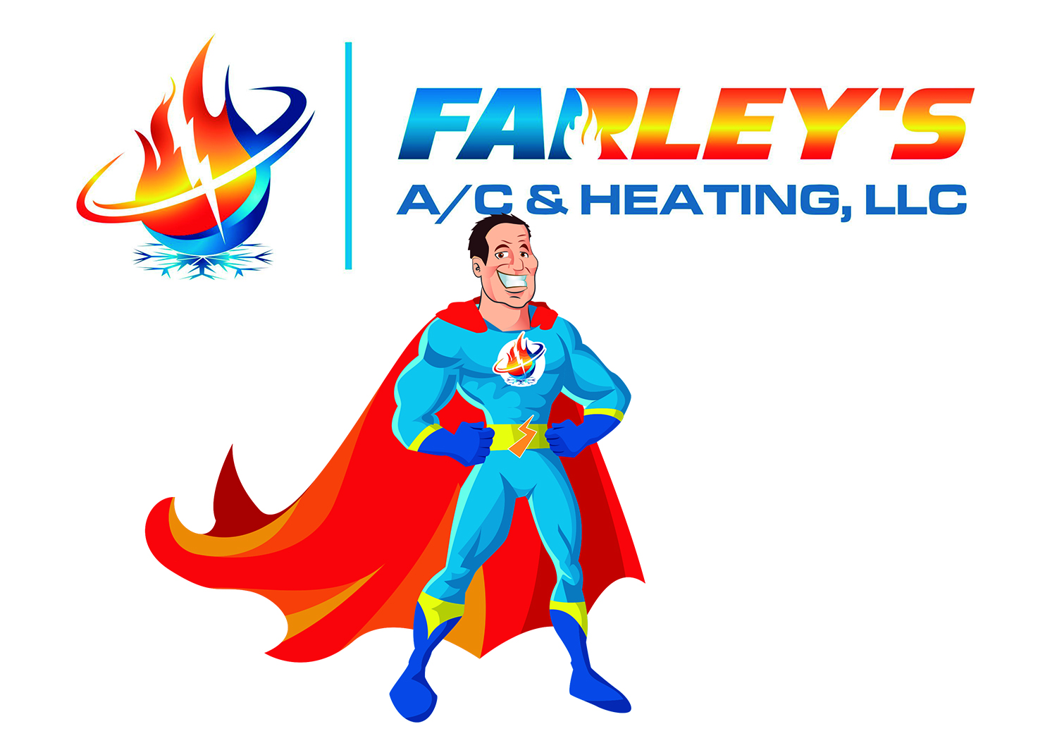 Mascot Design by nanocb72 for Farley's A/C & Heating, LLC | Design #20203336