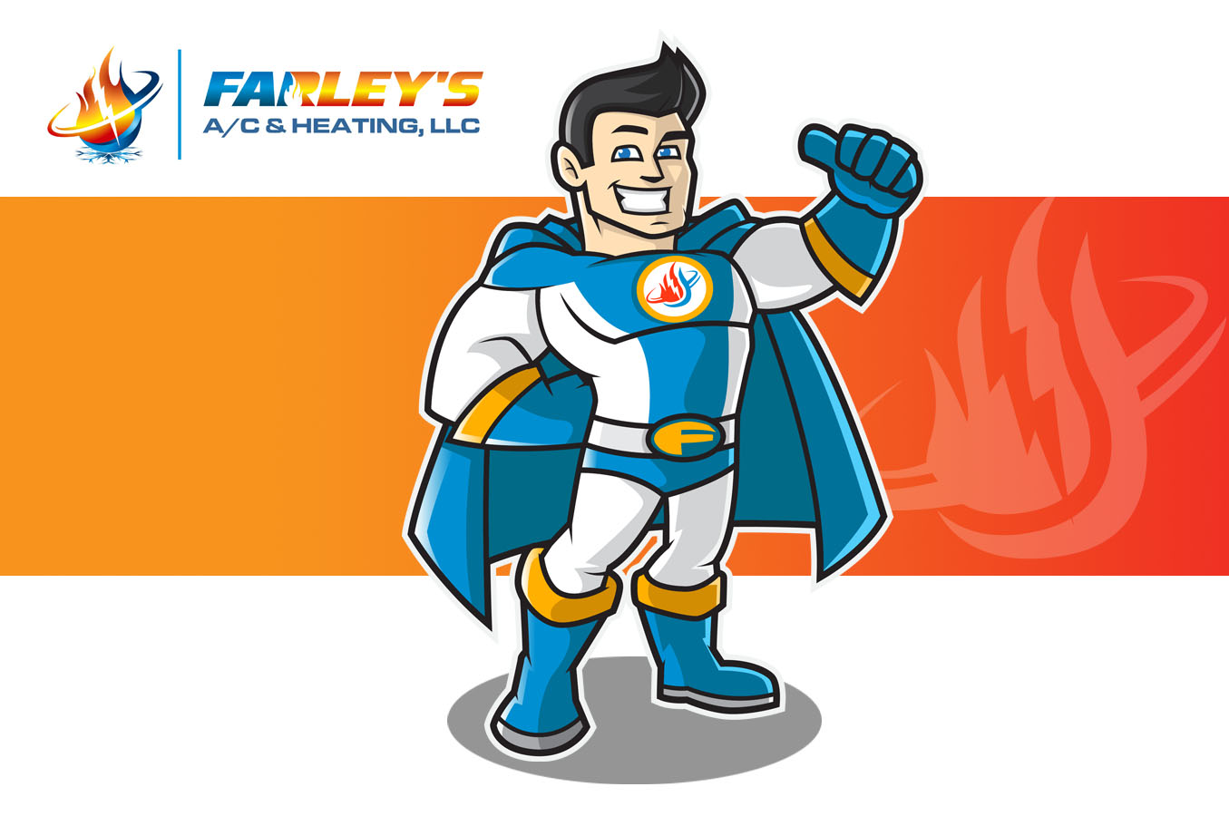 Mascot Design by Killer Panda for Farley's A/C & Heating, LLC | Design #20250333