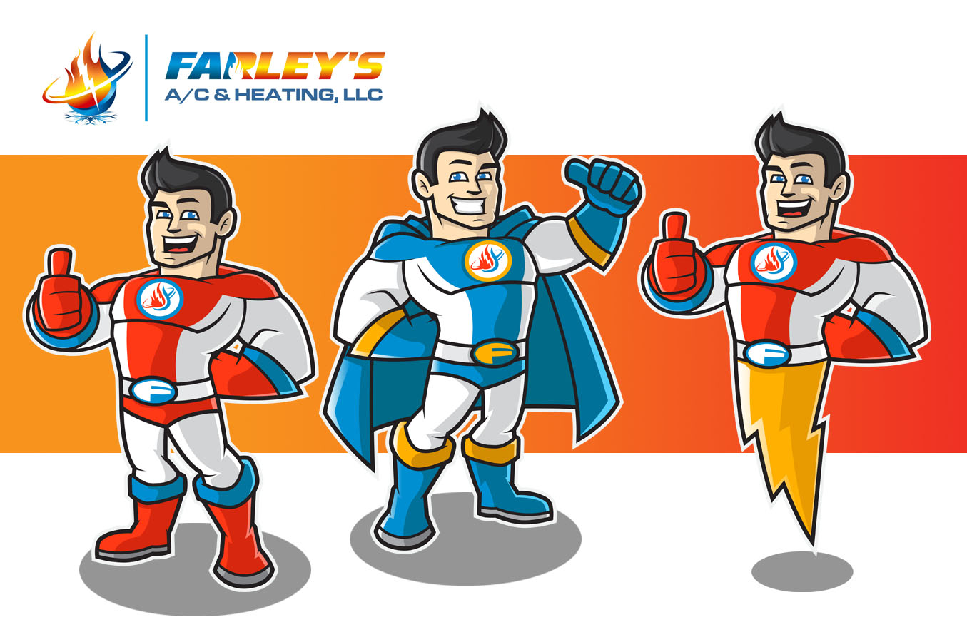 Mascot Design by Killer Panda for Farley's A/C & Heating, LLC | Design #20251223