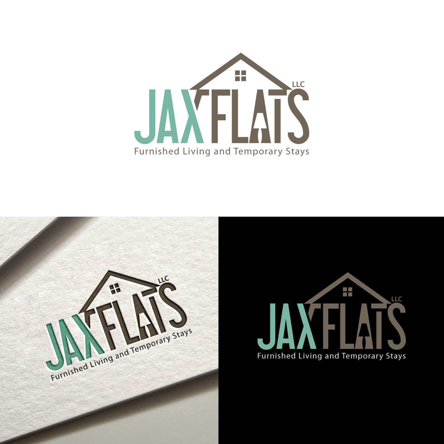 Modern, Bold, Real Estate Logo Design for JAX FLATS Furnished Living