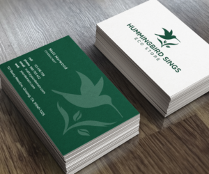Hummingbird Sings - Eco Store | Logo and Business Card Design by JoGraphicDesign