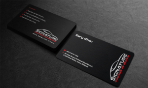 Autodetailing namecard design: Rose Gold Lettering on Black Matt  | Business Card Design by Riz'