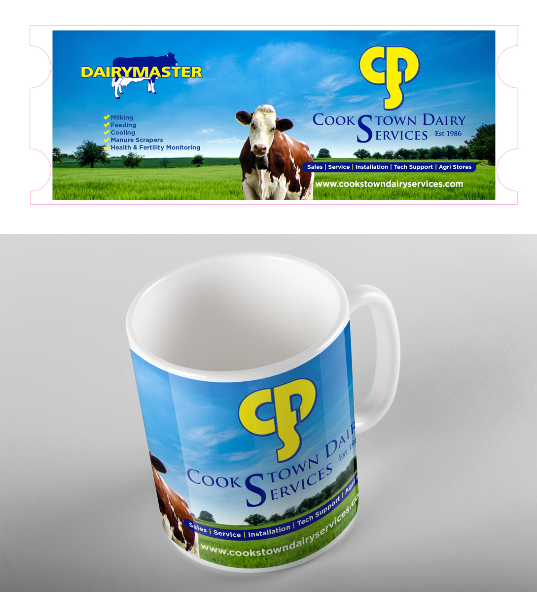 Cup and Mug Design by Sergio Coelho for Cookstown Dairy Services | Design #20212142