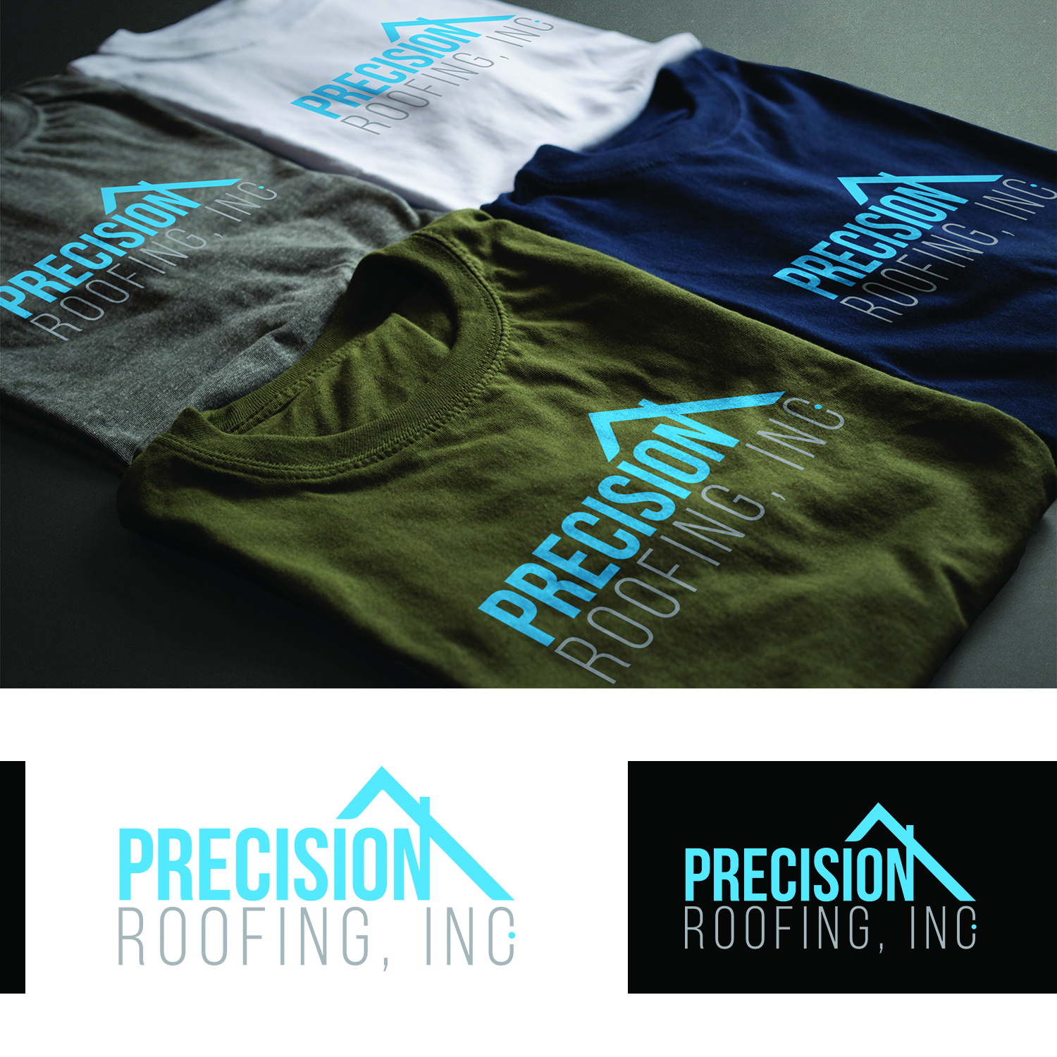 T-shirt Design by RangLga for Precision Roofing, Inc. | Design #20198561