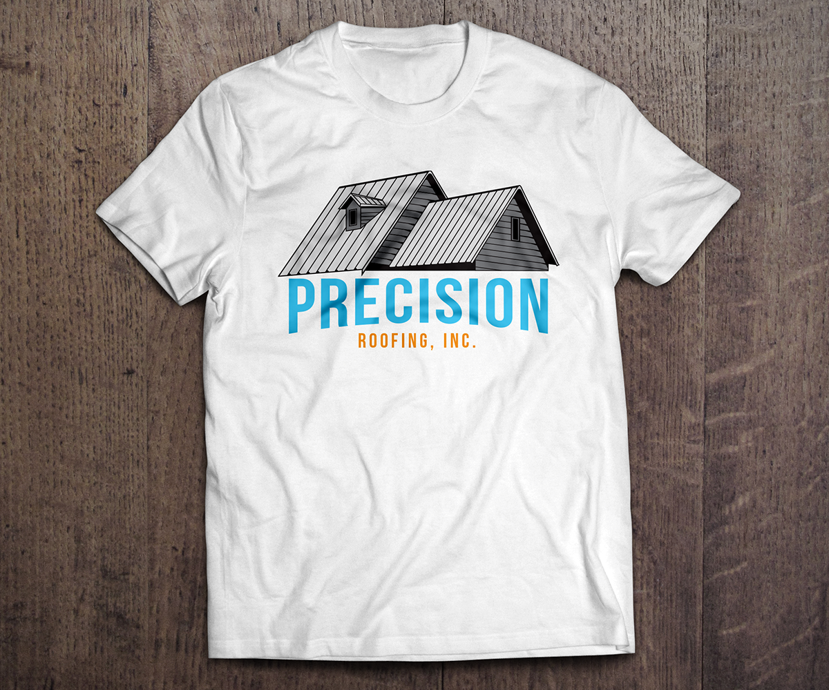 Bold, Serious, Roofing Tshirt Design for Precision Roofing, Inc. by