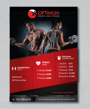 Optimum Sport And Fitness- Rates | Diseño de Flyer por alex989