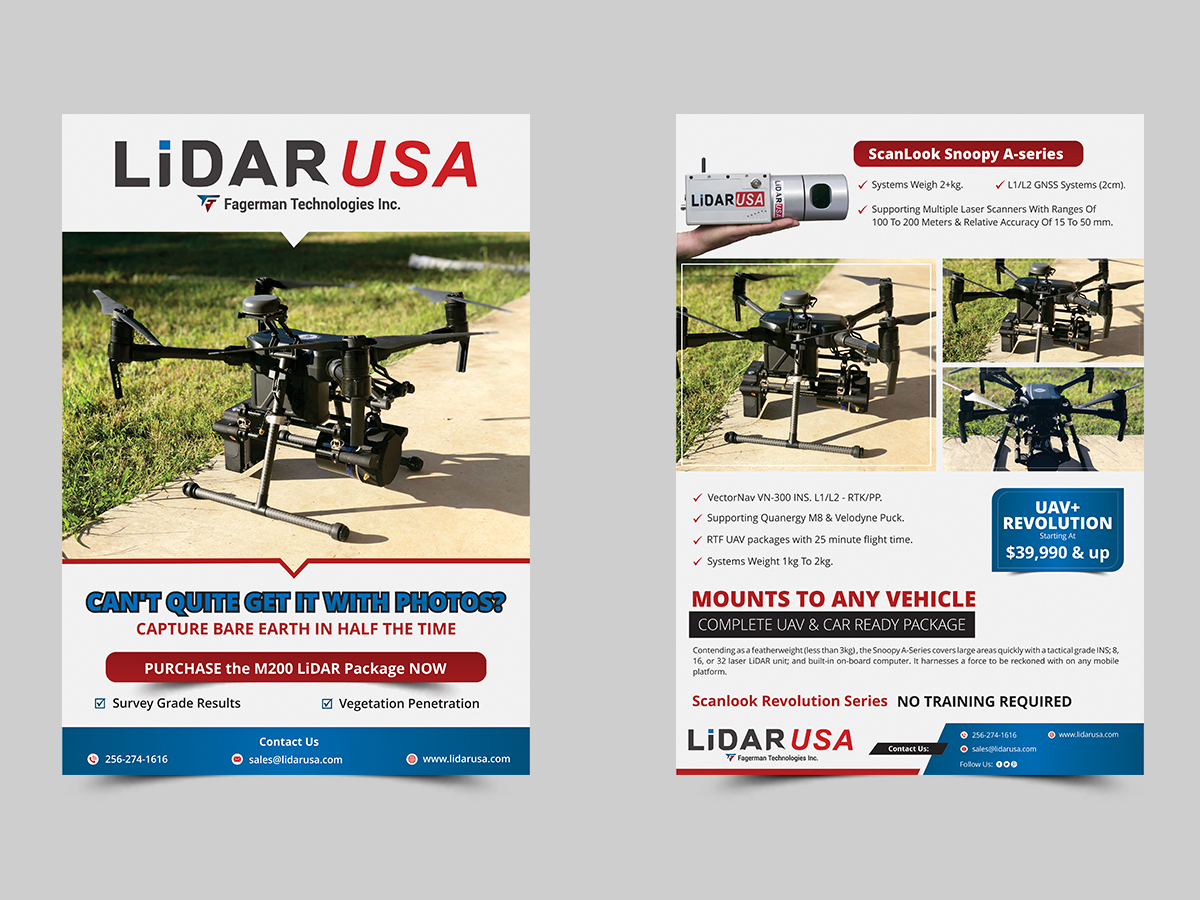 Design de Brochure par ESolz Technologies pour Fagerman Technologies Inc. LiDAR USA | Design #20198629
