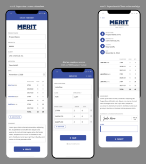 Electronic Time-sheet for phones | App Design by MIND