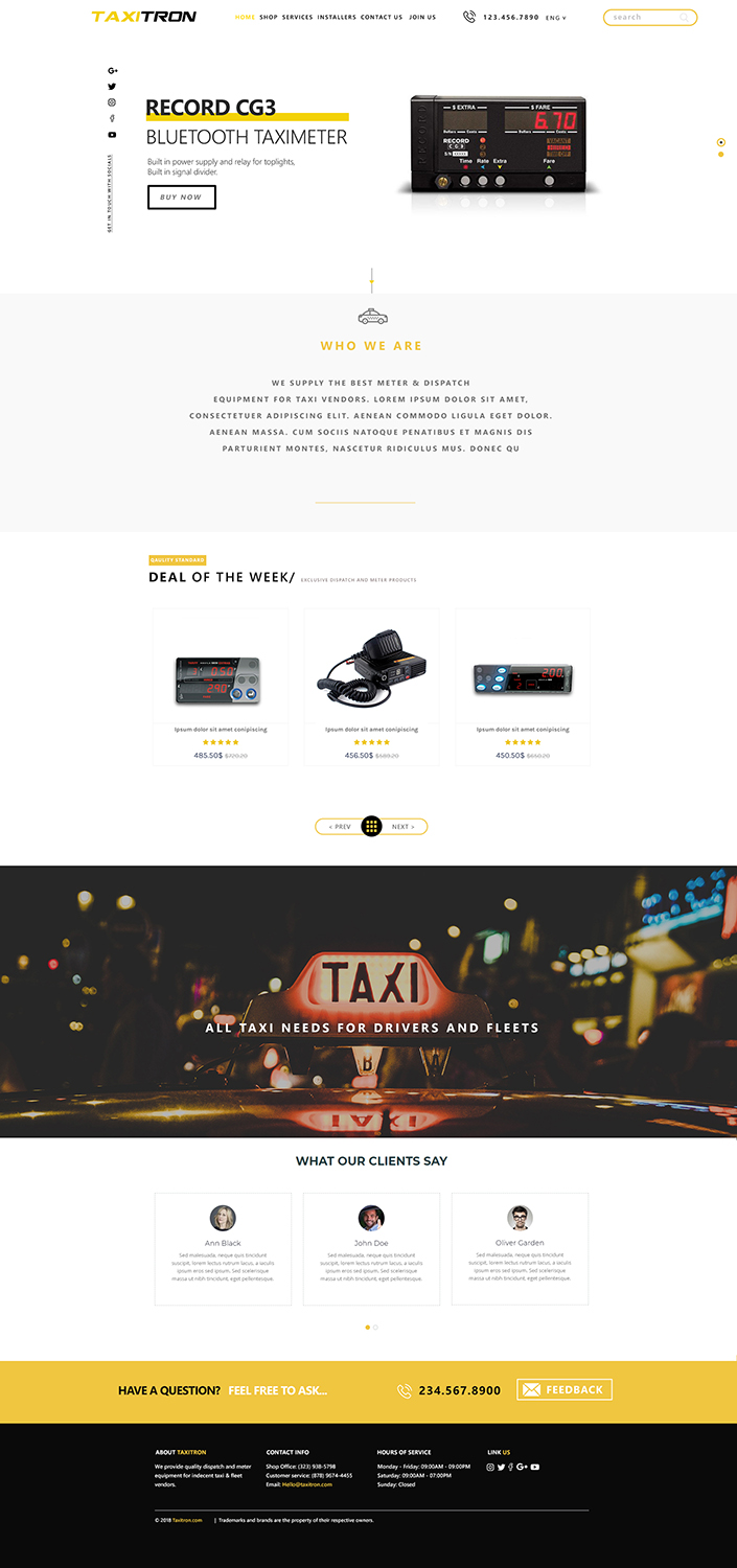 Web Design by We Are The United Creative Studio for Taxitron Oy | Design #20200666