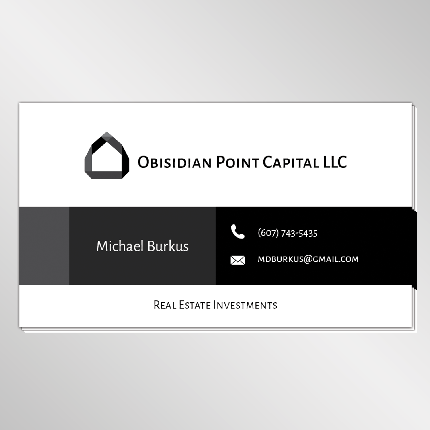 Business Card Design by Made by Soul for Obsidian Point Capital LLC | Design #20204085