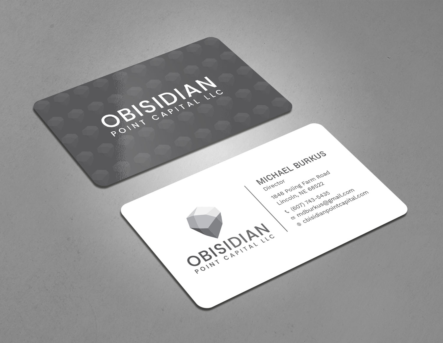 Business Card Design by Tripti Ranjan Gain for Obsidian Point Capital LLC | Design #20217376