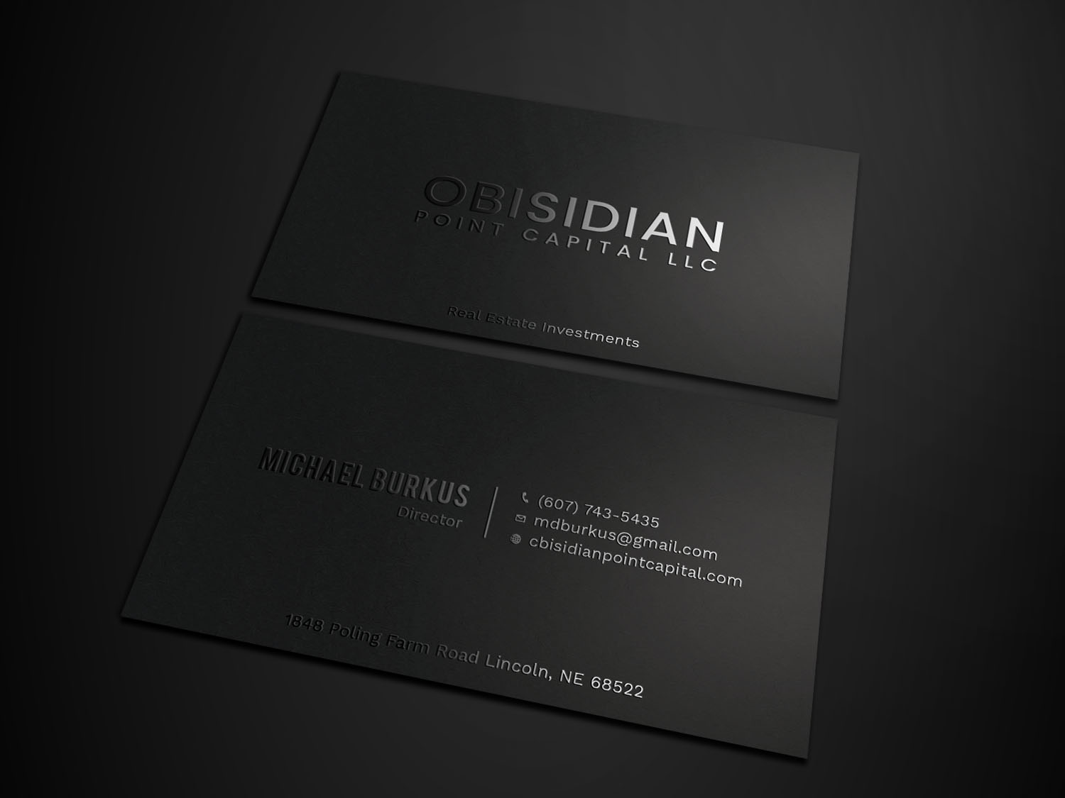 Business Card Design by Tripti Ranjan Gain for Obsidian Point Capital LLC | Design #20217389
