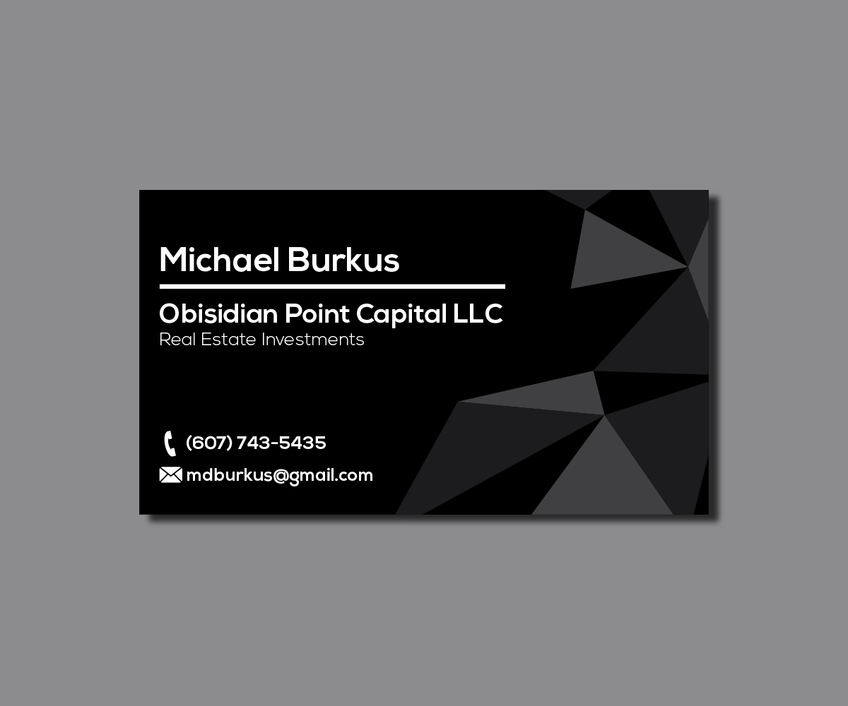Visitenkarten-Design von Agarzaro für Obsidian Point Capital LLC | Design #20212271