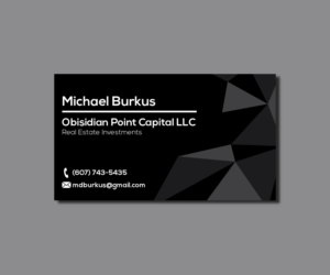 Diseño de Tarjeta de Presentación por Agarzaro para Obsidian Point Capital LLC | Diseño #20212271