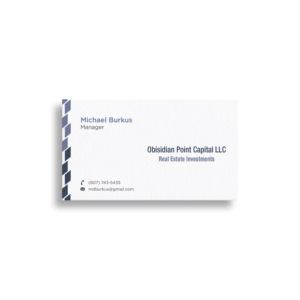 Business Card Design by haru_ichiban for Obsidian Point Capital LLC | Design: #20224047