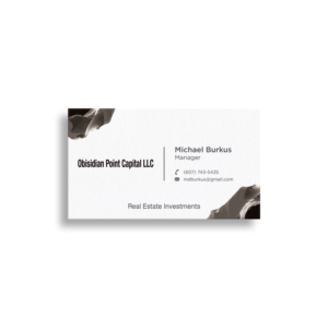 Design de Carte de Visite par haru_ichiban pour Obsidian Point Capital LLC | Design : #20224049