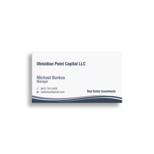 Design de Carte de Visite par haru_ichiban pour Obsidian Point Capital LLC | Design : #20224050