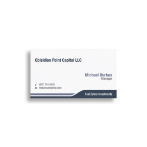 Design de Carte de Visite par haru_ichiban pour Obsidian Point Capital LLC | Design : #20224051