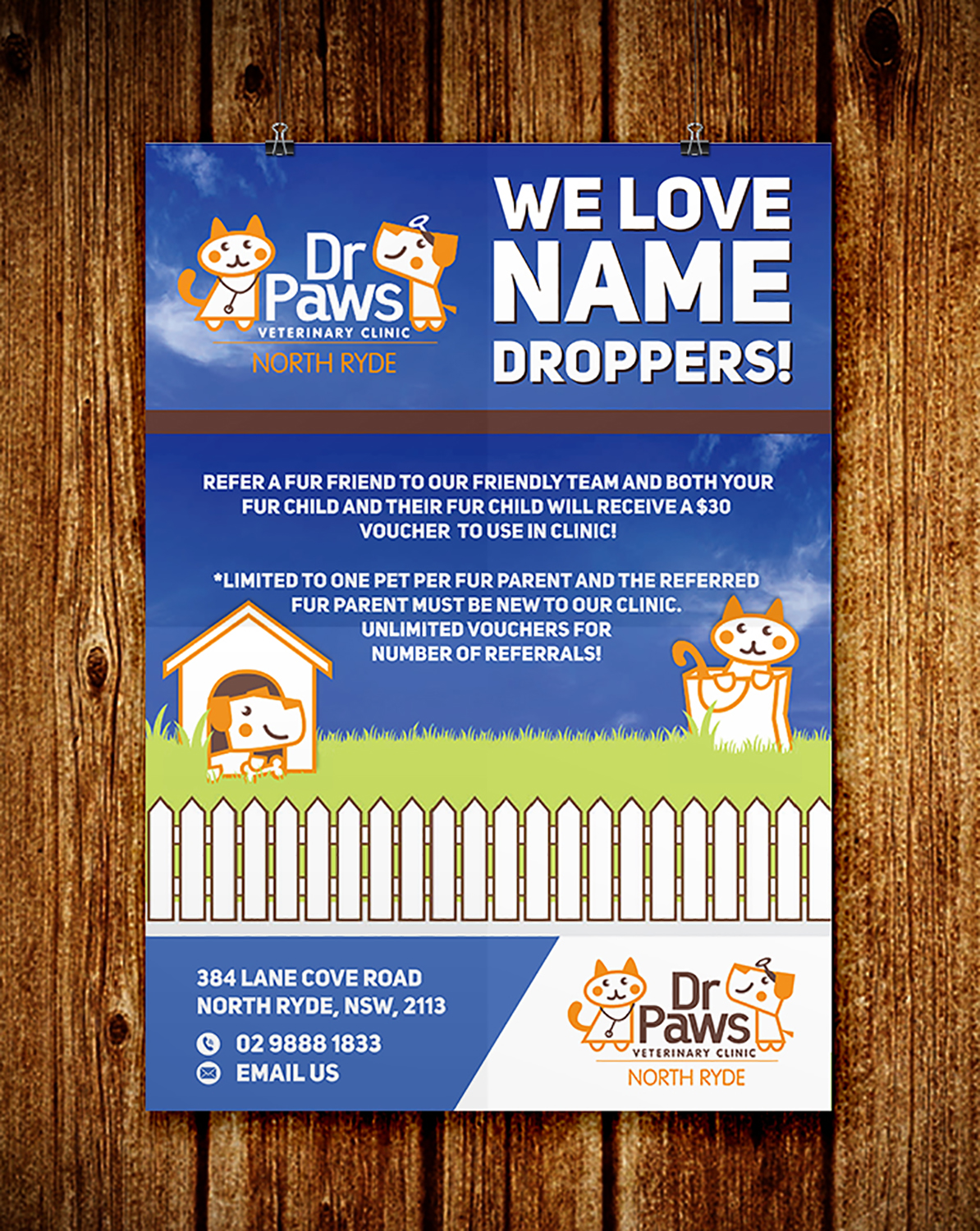 Poster Design by Deziners Zone for Dr Paws North Ryde | Design #20200168