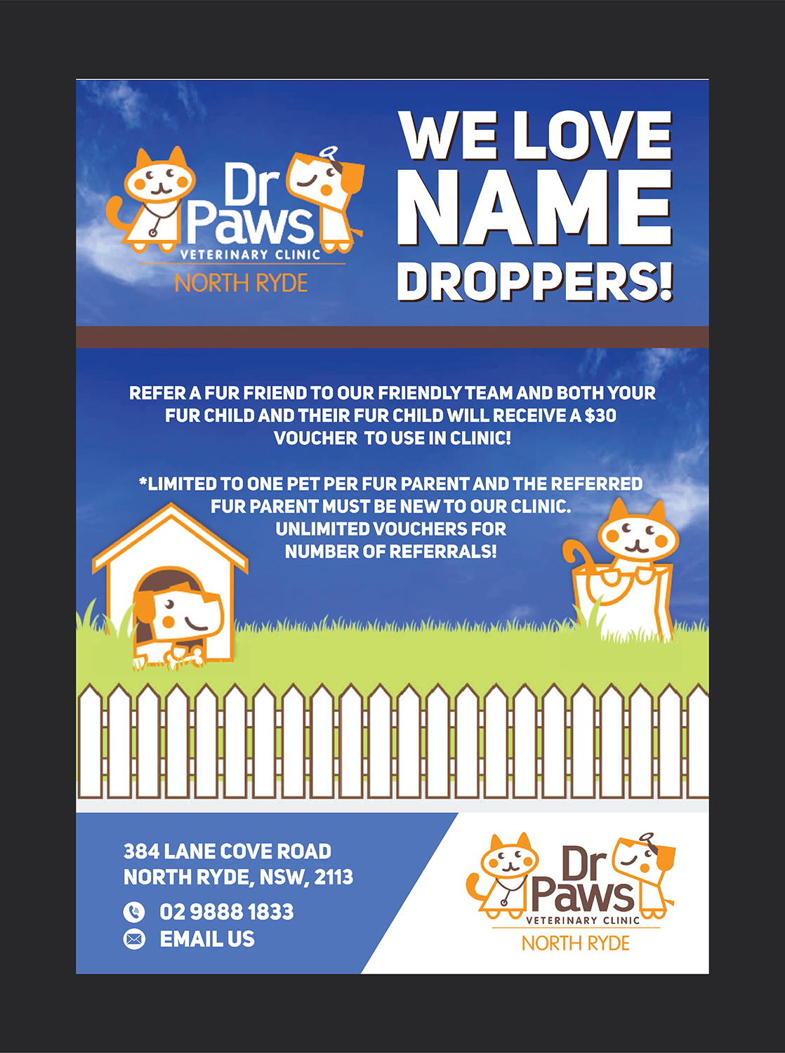 Design de Poster par Deziners Zone pour Dr Paws North Ryde | Design #20200170