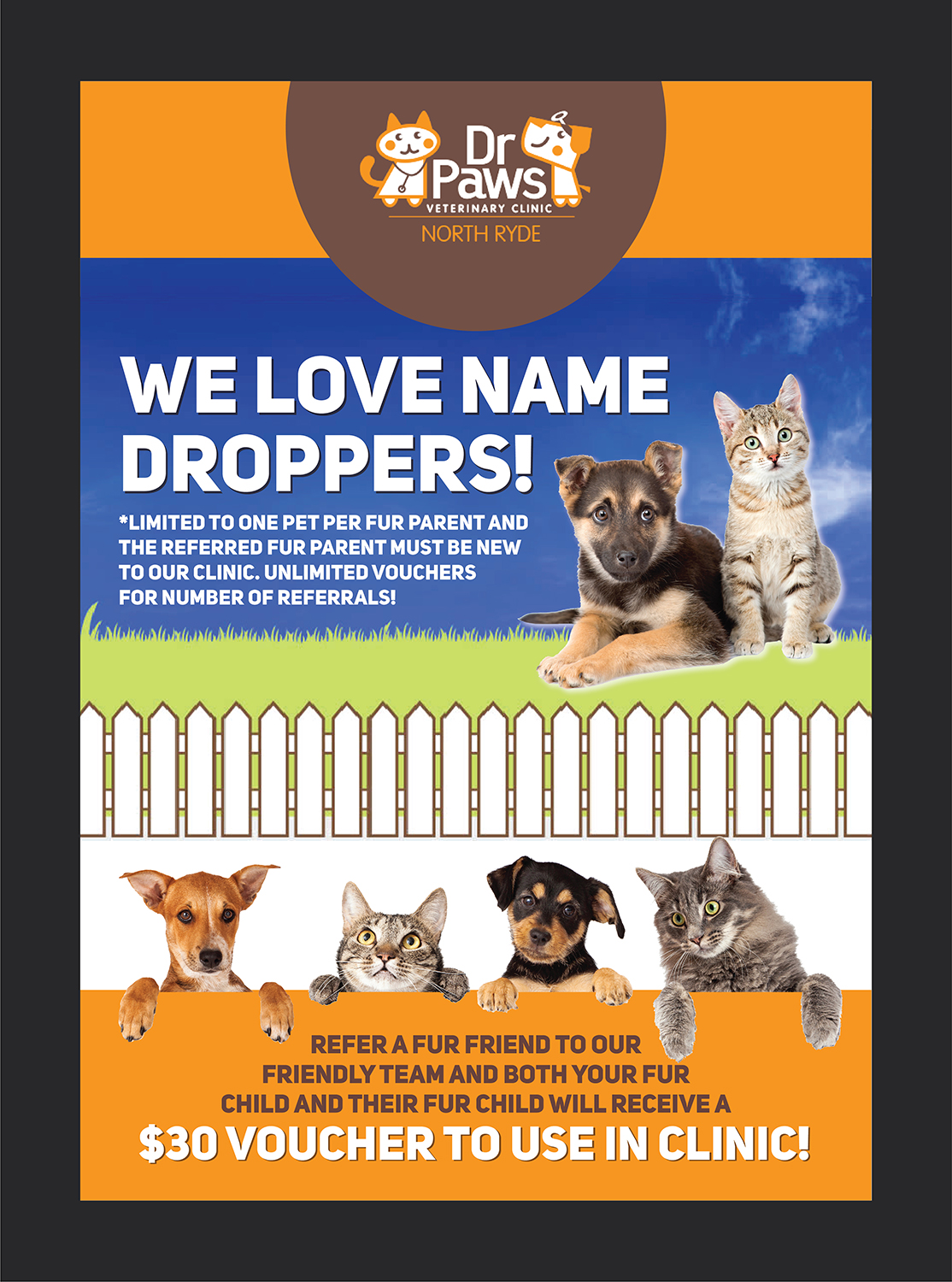 Poster Design by Deziners Zone for Dr Paws North Ryde | Design #20225430