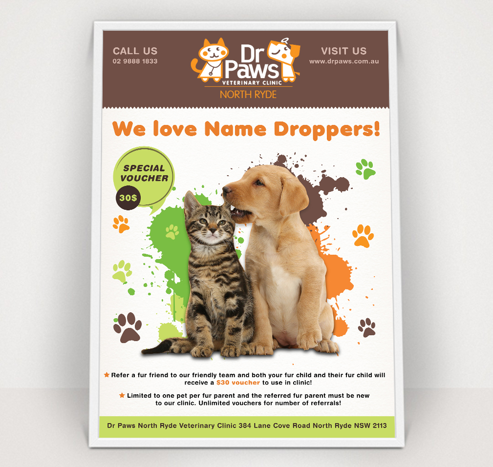 Poster Design by TSU Creations for Dr Paws North Ryde | Design #20230255