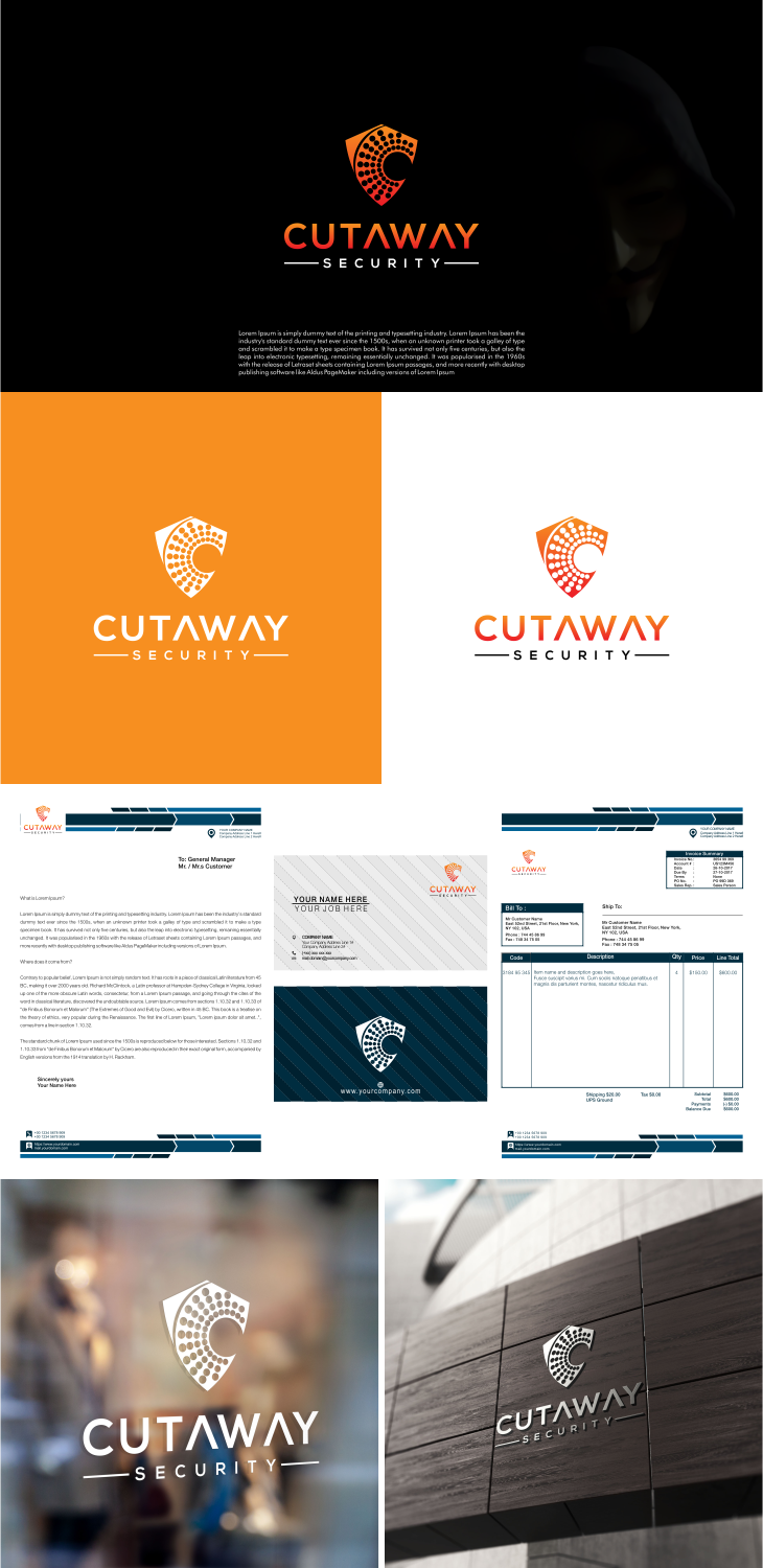 Logo Design by Jroeh_Studio for Cutaway Security, LLC. | Design #20219902
