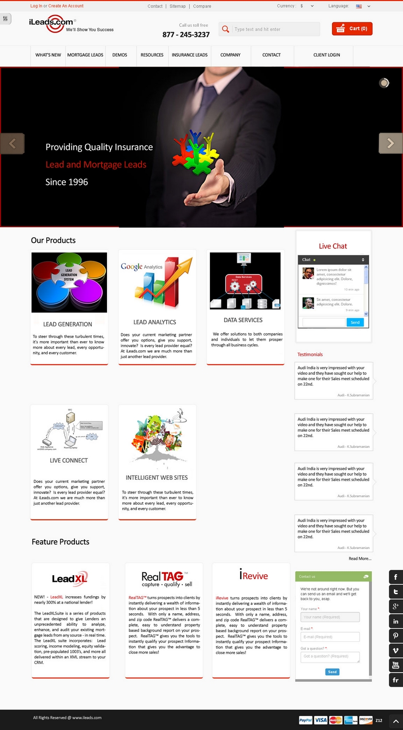 Diseño Web por pb para iLeads.com | Diseño #2923389