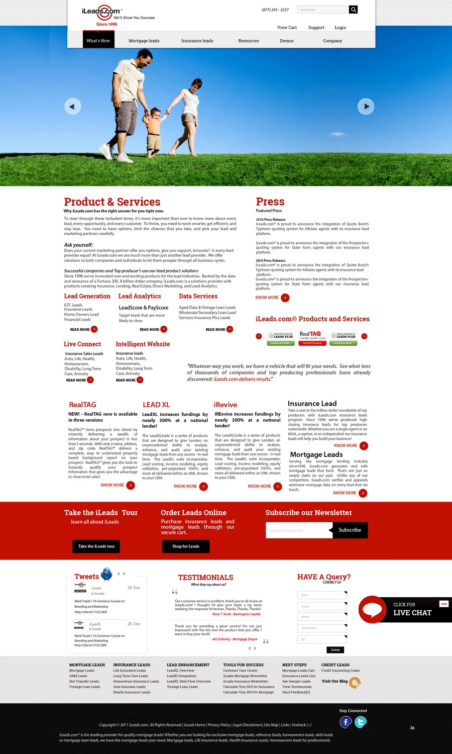 bold serious insurance web design for ileads com by pb design