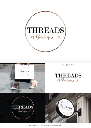 Logo Design by FeminineLogos for Threads a Boutique | Design #20250478