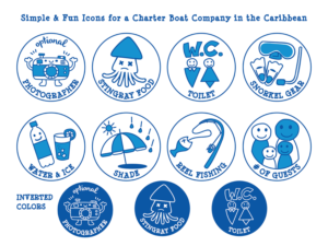 Simple & Fun Icons for a Charter Boat Company in the Caribbean!! | Diseño Con Ícono por Happy Fish Creations