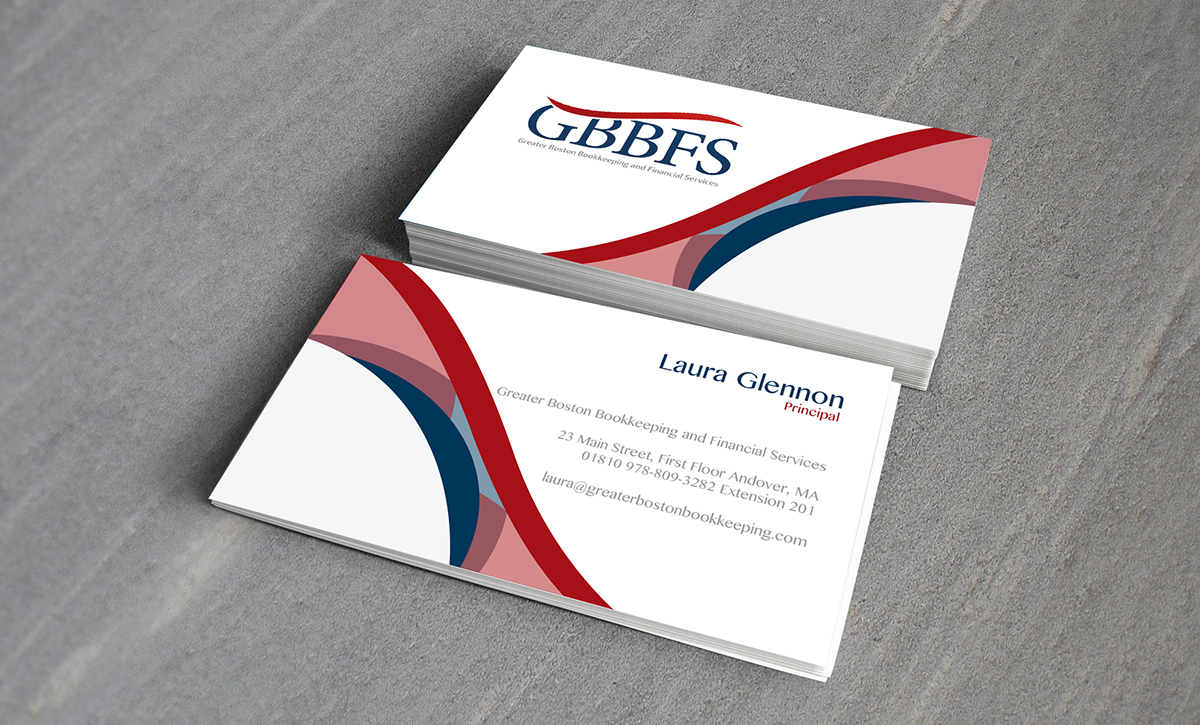 Business Card Design by maurenbmeyer for Greater Boston Bookkeeping and Financial Services | Design #2919572