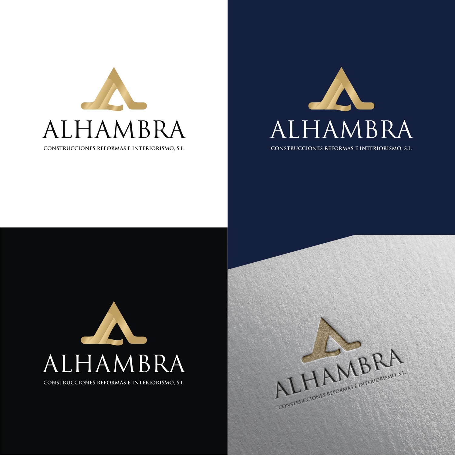 Logo Design by T I K H E - L M W for ALHAMBRA CONSTRUCCIONES REFORMAS E INTERIORISMO, S.L. | Design #20331127