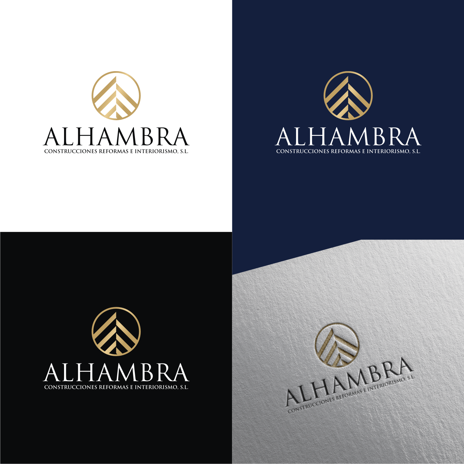 Logo Design by T I K H E - L M W for ALHAMBRA CONSTRUCCIONES REFORMAS E INTERIORISMO, S.L. | Design #20331129
